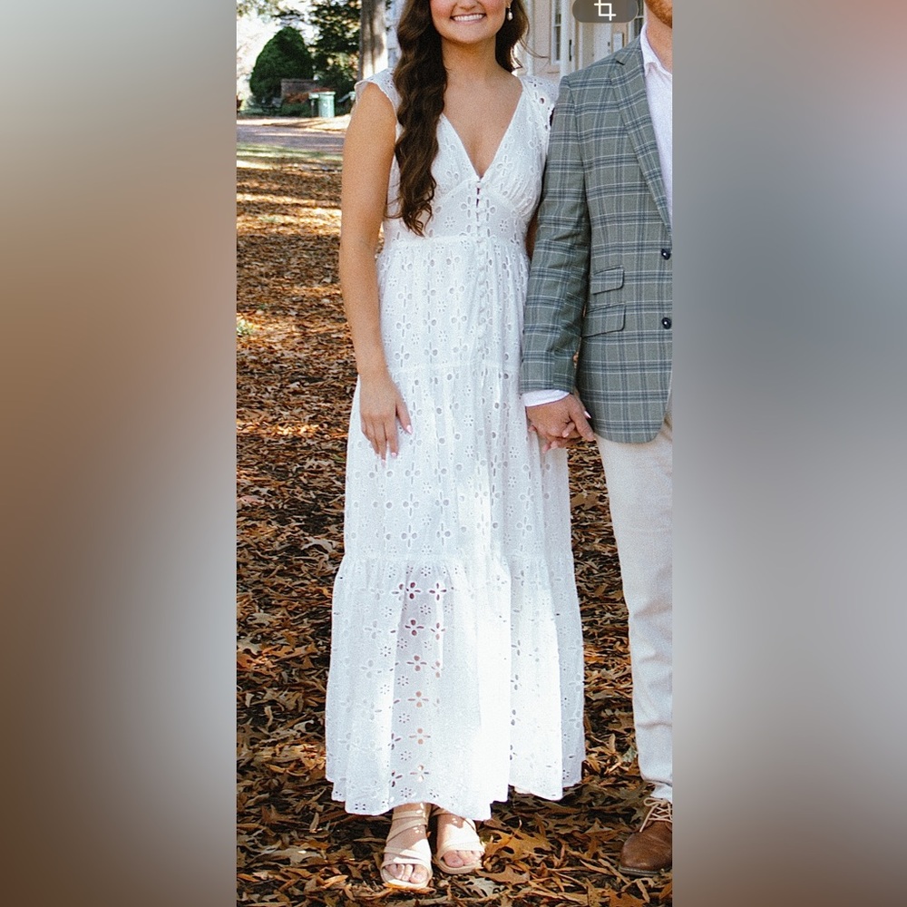 Tiered Eyelet Maxi Dress
